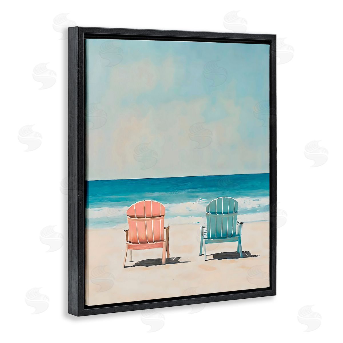 LSR Design Studio His And Hers Relaxation Black Floating Frame Canvas Wall Art Print