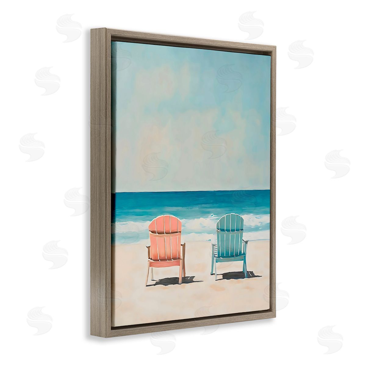 LSR Design Studio His And Hers Relaxation Brown Floating Frame Canvas Art Print