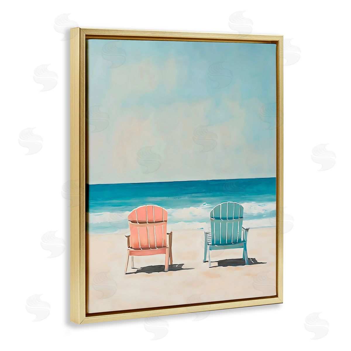 LSR Design Studio His And Hers Relaxation Gold Floating Frame Canvas Art Print