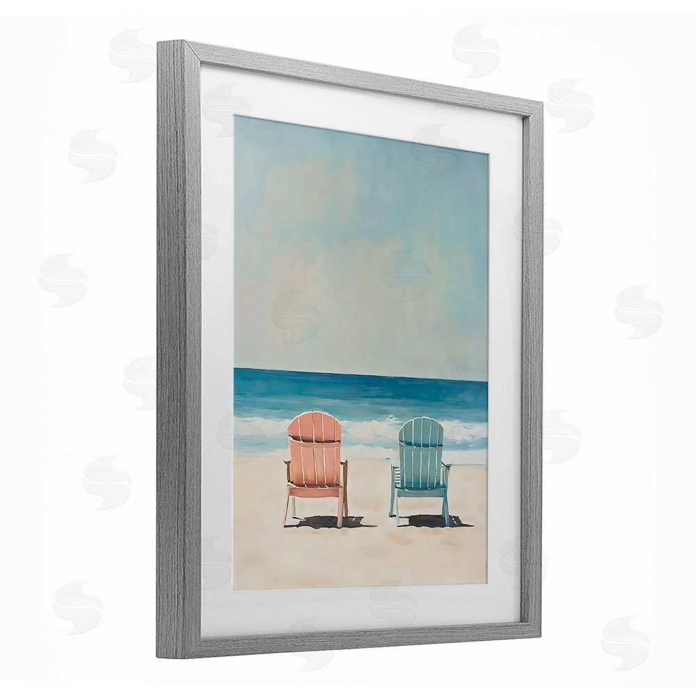 LSR Design Studio His And Hers Relaxation Gray Framed Print Under Glass Art