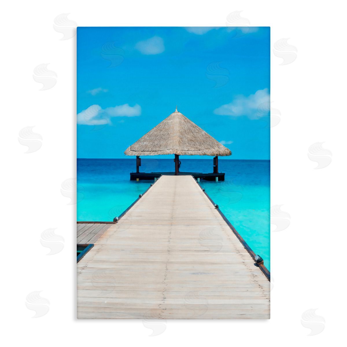 LSR Design Studio On The Water Tropical Jetty Canvas Wall Art Print