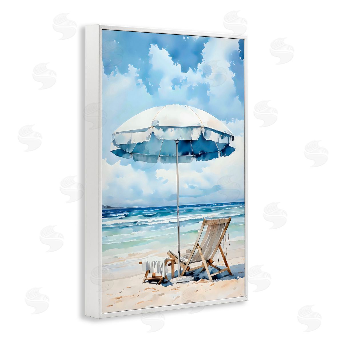 LSR Design Studio Calm Ocean Waves Vacation White Frame Giclee Art Print