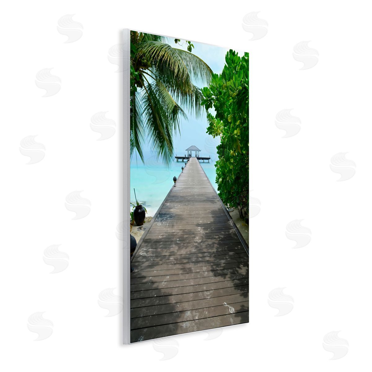 LSR Design Studio Palm Tree Shaded Dock Wall Plaque Art Print