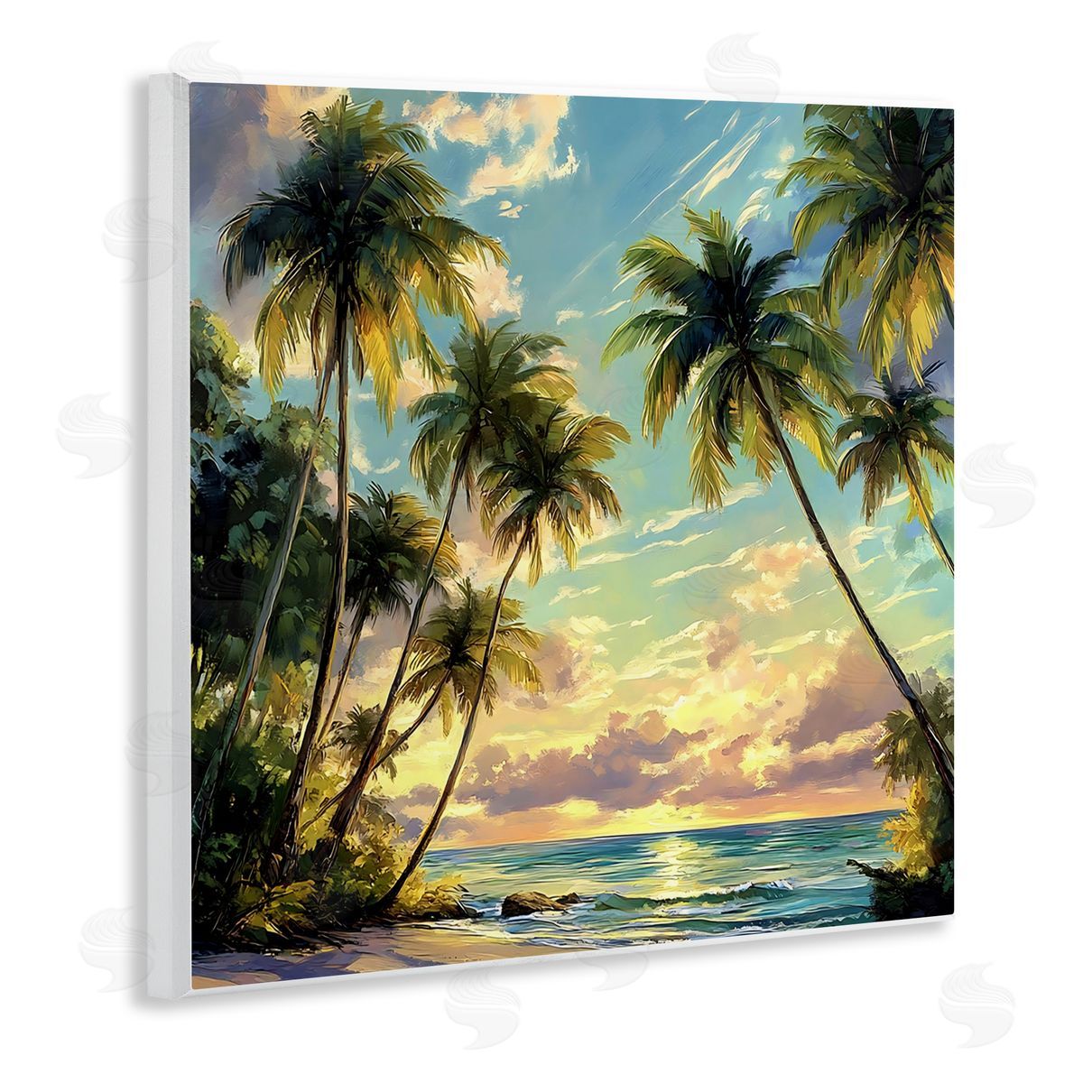Creative Studio Sunset On The Beach Palms Wall Plaque Art Print