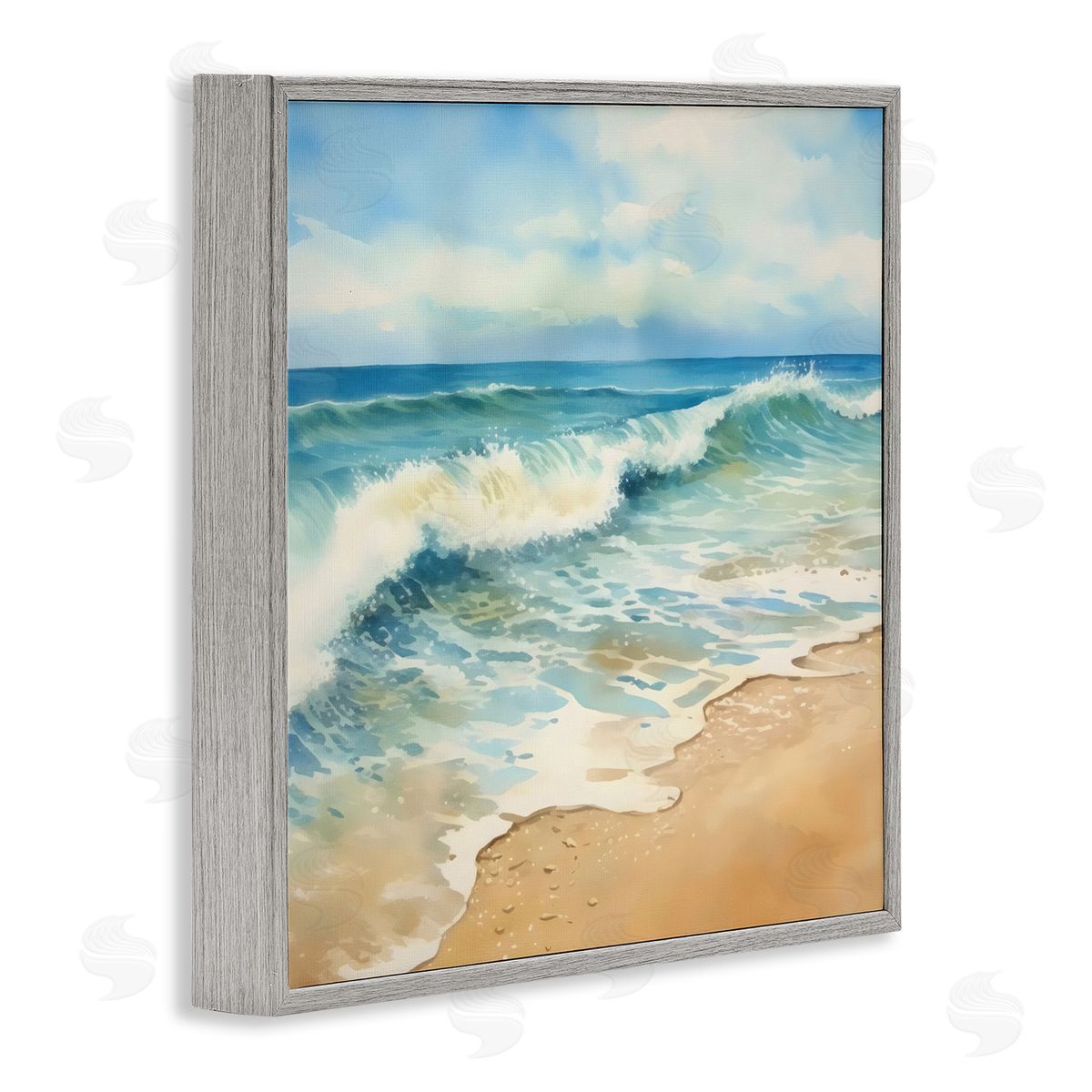 LSR Design Studio Hear The Waves Coast Gray Framed Giclee Art Print