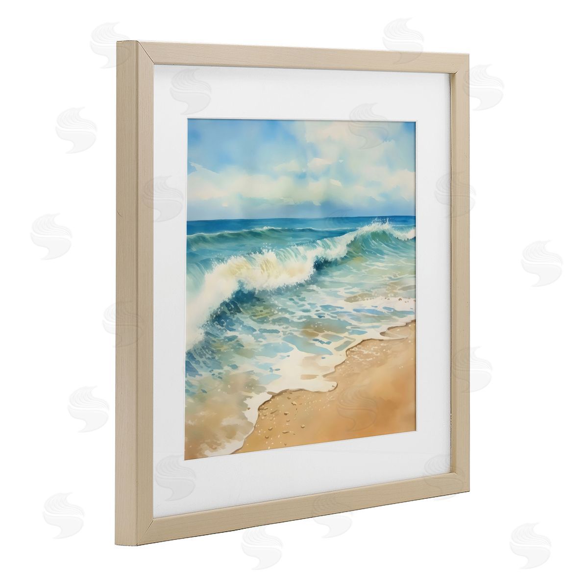 LSR Design Studio Hear The Waves Coast Birch Framed Print Under Glass Art