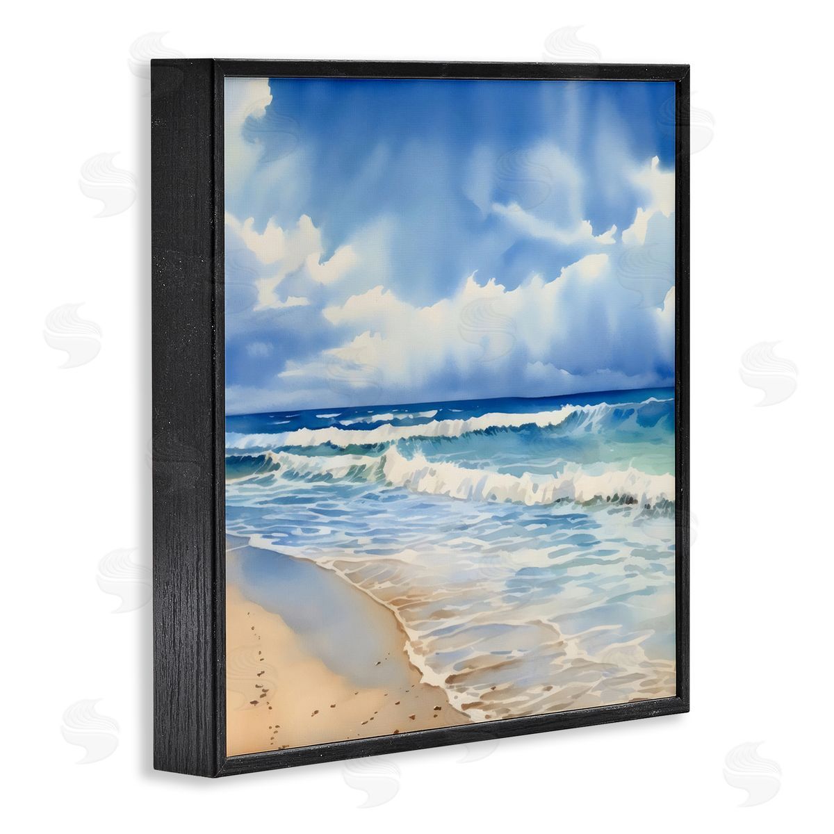LSR Design Studio Cloudy Atmosphere Coast Black Framed Giclee Art Print