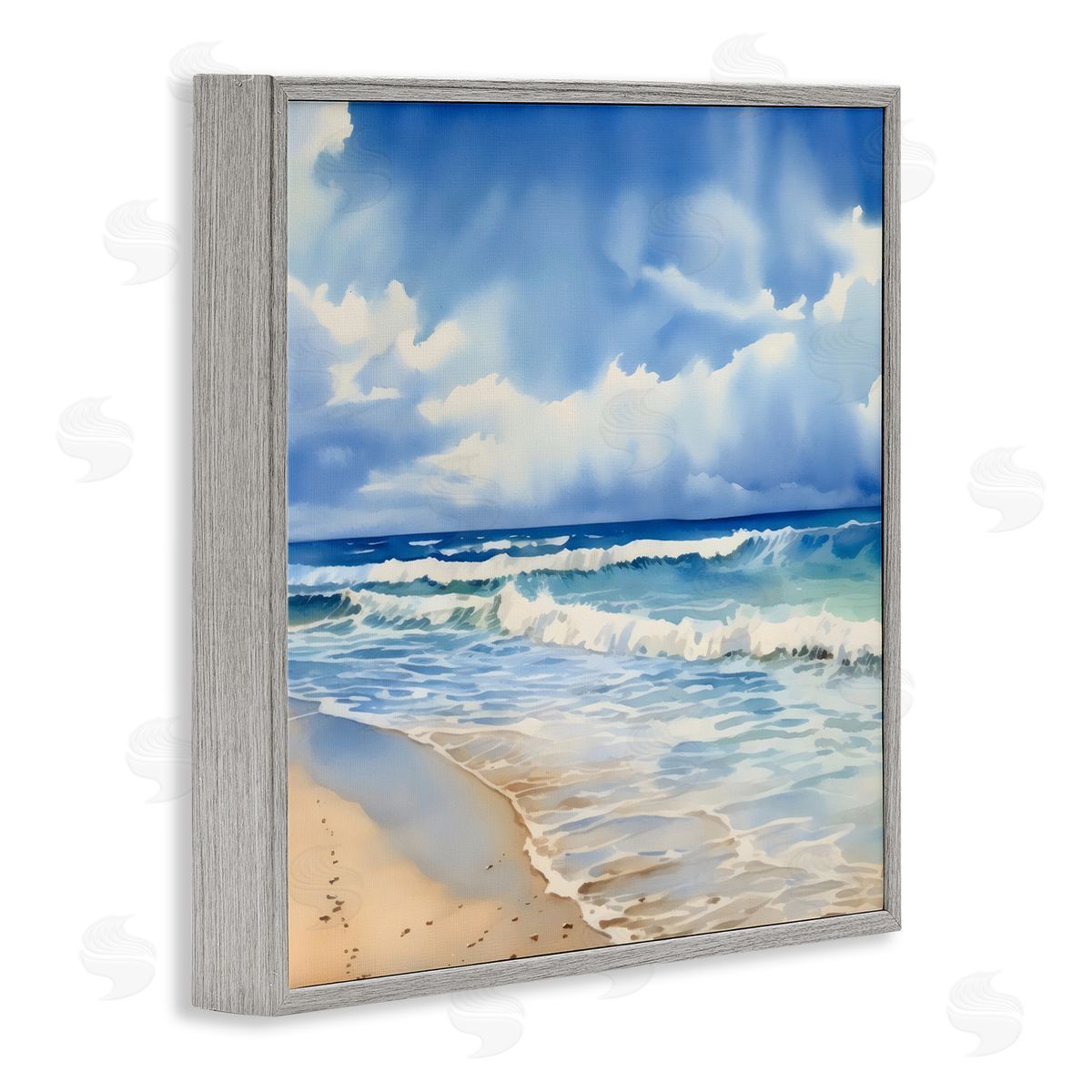 LSR Design Studio Cloudy Atmosphere Coast Gray Framed Giclee Art Print