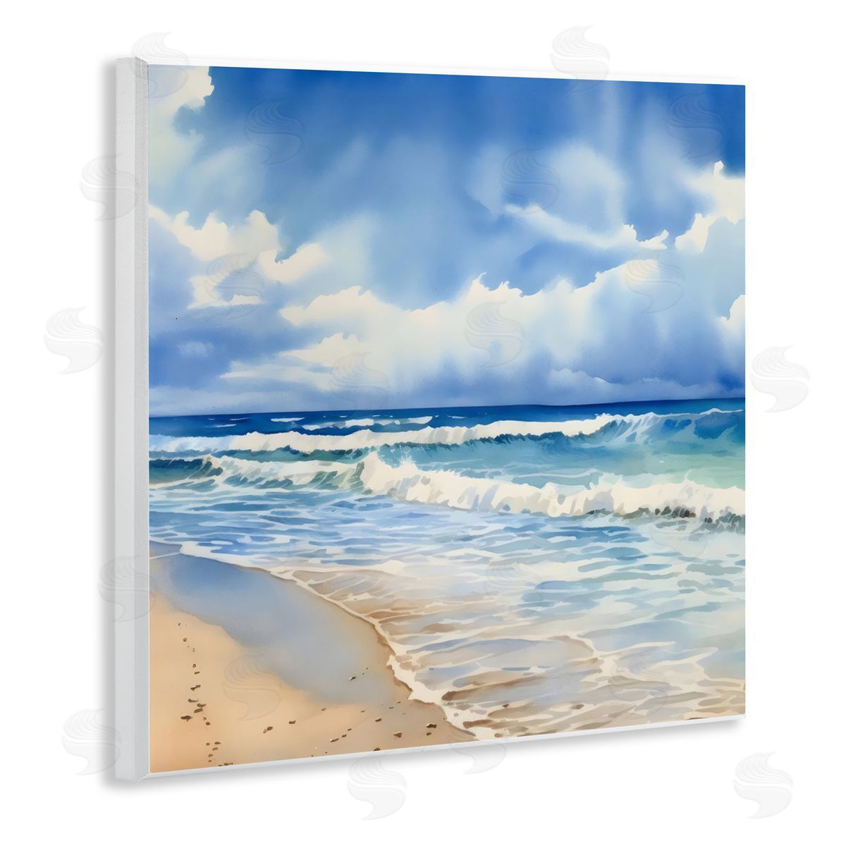 LSR Design Studio Cloudy Atmosphere Coast Wall Plaque Art Print
