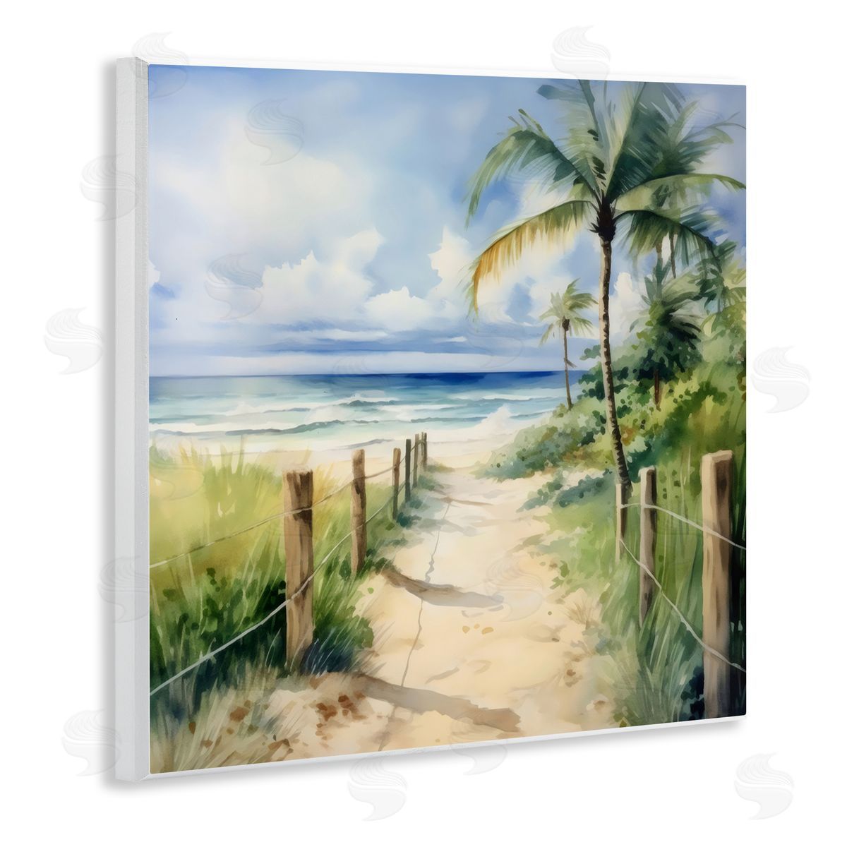 LSR Design Studio Blurred Palm Tree Beach Wall Plaque Art Print