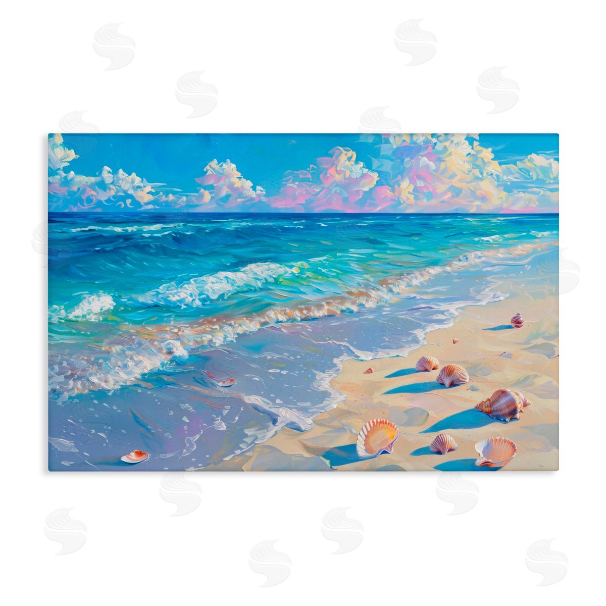 LSR Design Studio Seashell Speckled Coast Canvas Wall Art Print