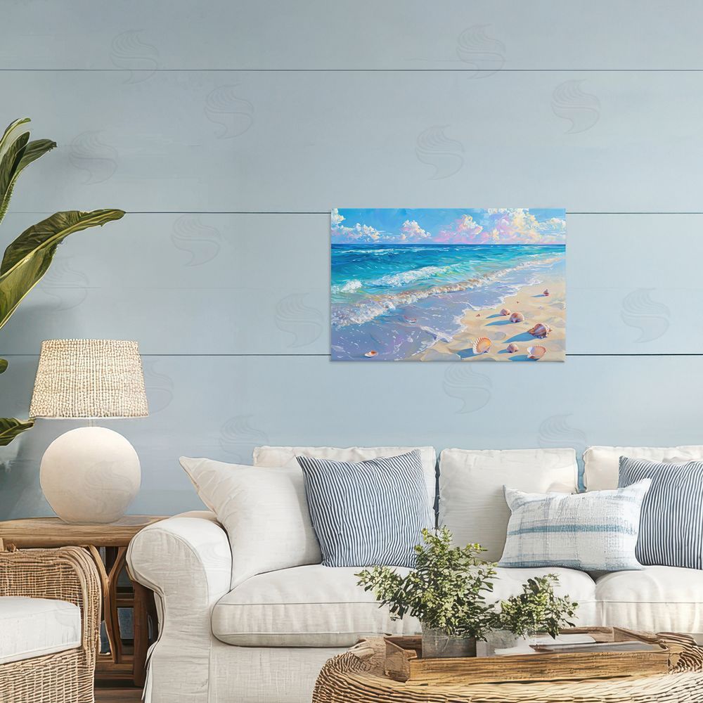 LSR Design Studio Seashell Speckled Coast Printed Wall Art in Room