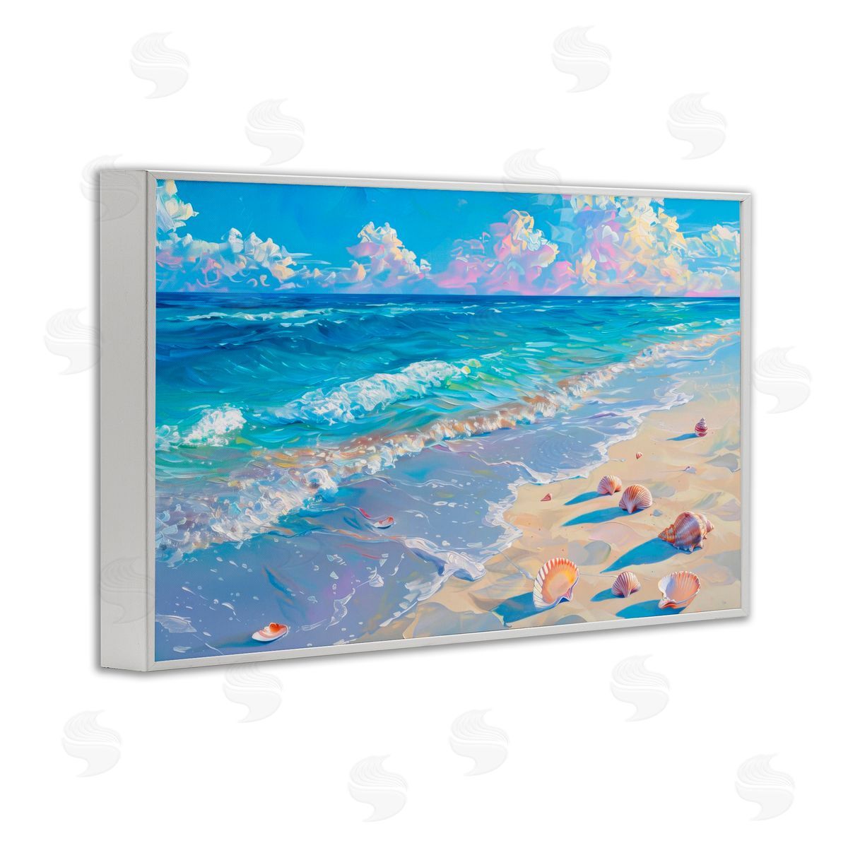 LSR Design Studio Seashell Speckled Coast White Frame Giclee Art Print