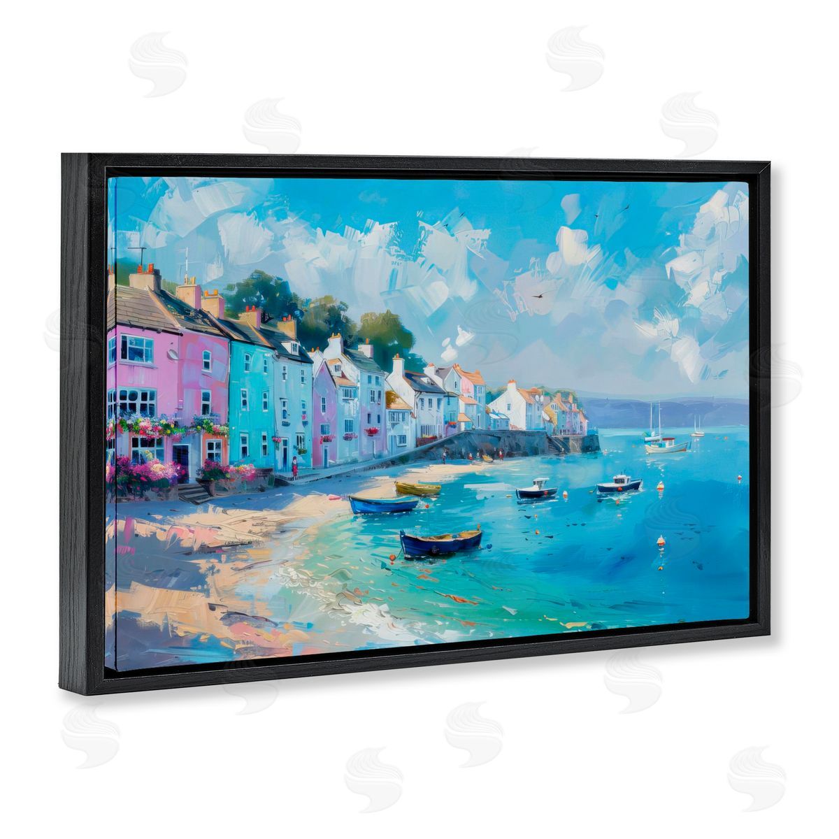 LSR Design Studio A Place To Stay Scenery Black Floating Frame Canvas Wall Art Print