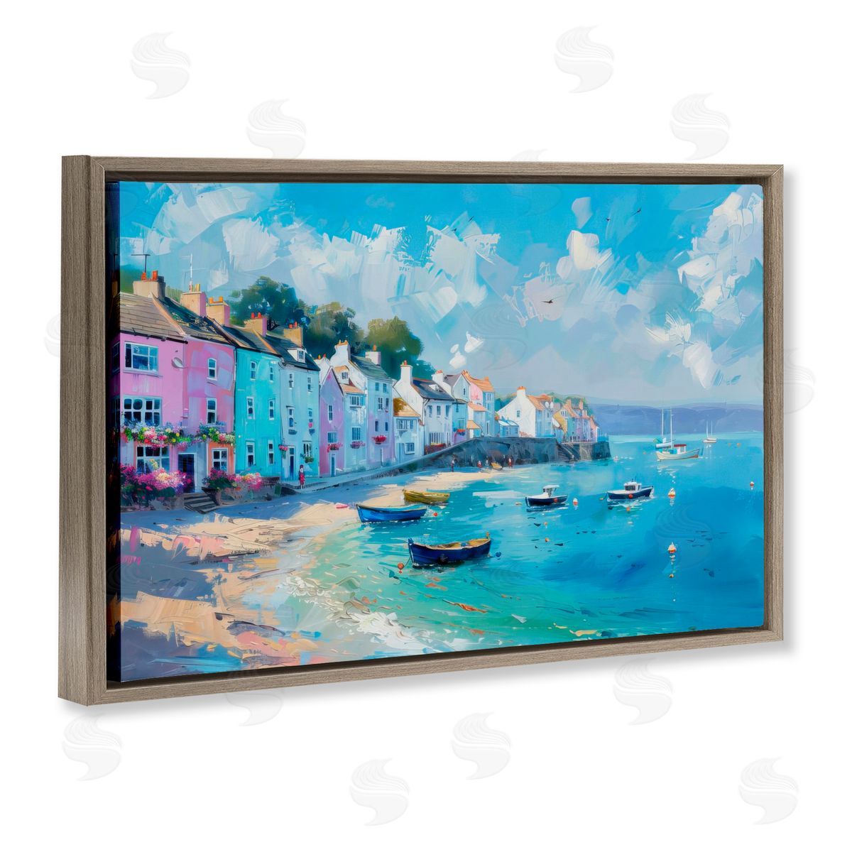 LSR Design Studio A Place To Stay Scenery Brown Floating Frame Canvas Art Print