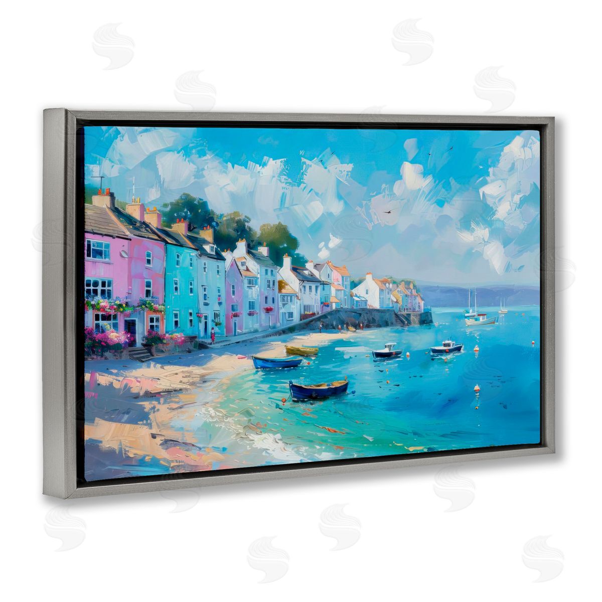 LSR Design Studio A Place To Stay Scenery Gray Floating Frame Canvas Art Print