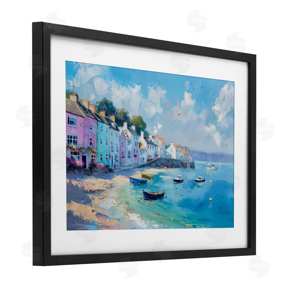 LSR Design Studio A Place To Stay Scenery Black Framed Print Under Glass Art