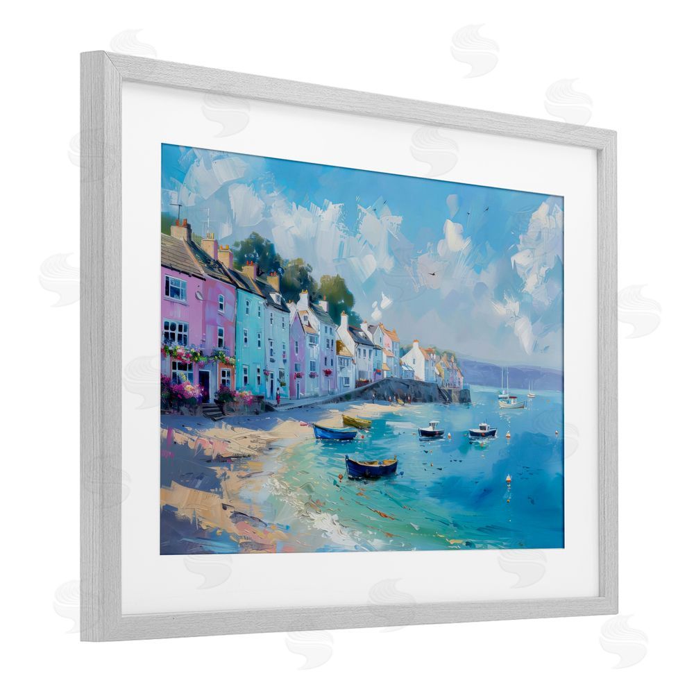 LSR Design Studio A Place To Stay Scenery Gray Framed Print Under Glass Art