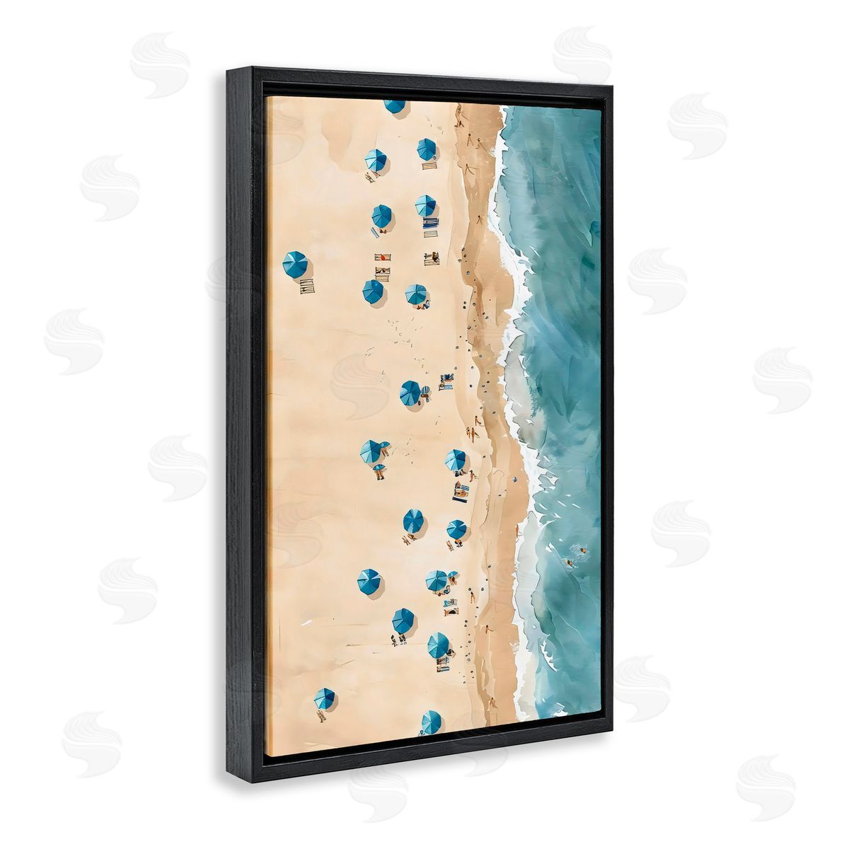 LSR Design Studio Beach Club Vacation Black Floating Frame Canvas Wall Art Print