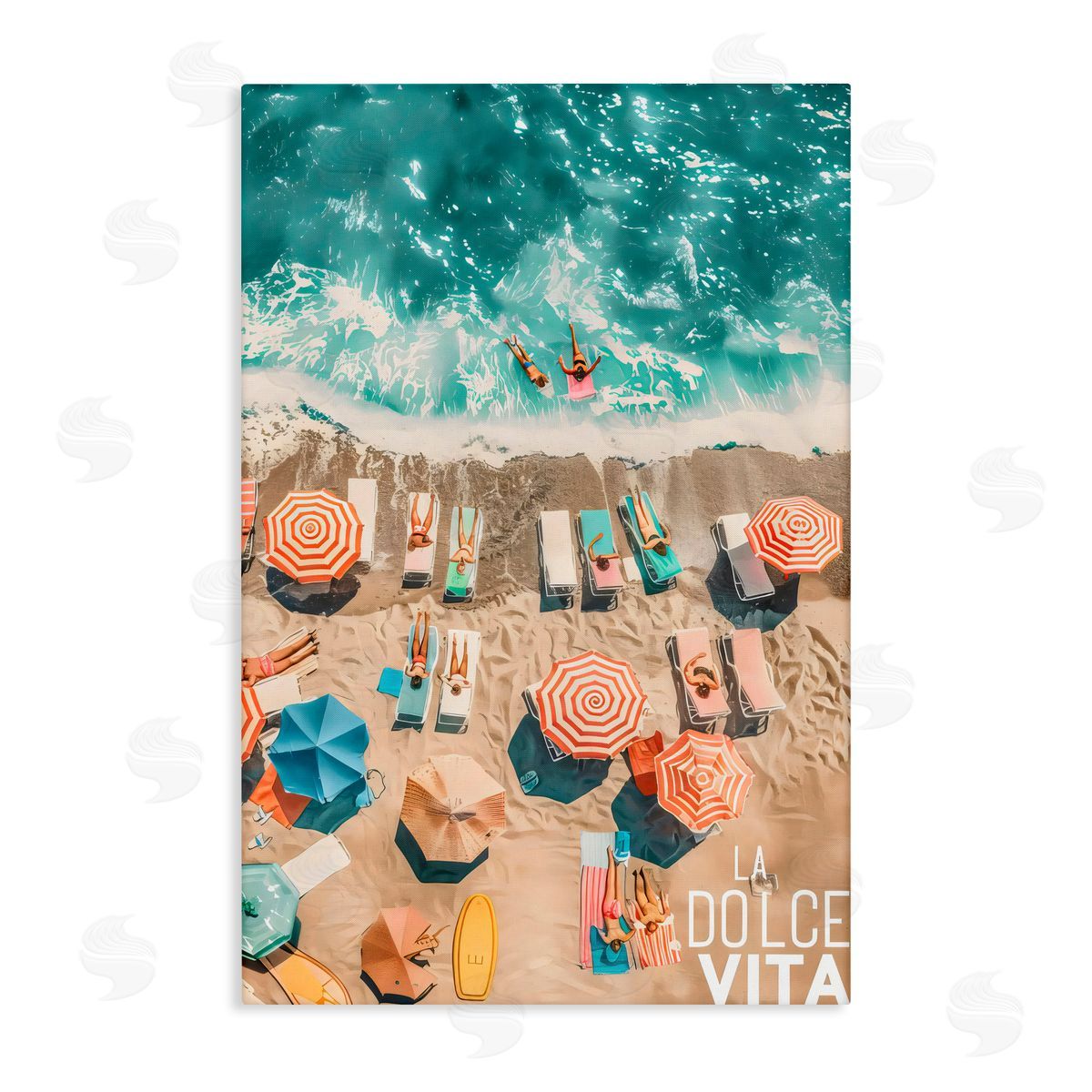 LSR Design Studio La Dolce Vita Aerial Beach Canvas Wall Art Print