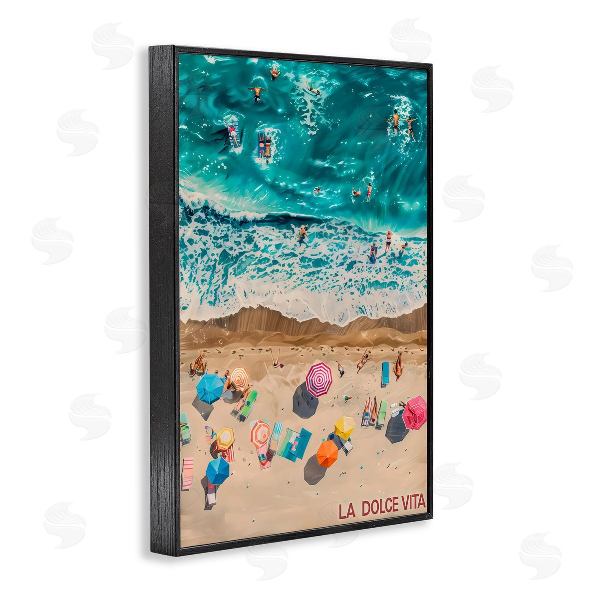 LSR Design Studio Family Beach Dolce Vita Black Framed Giclee Art Print