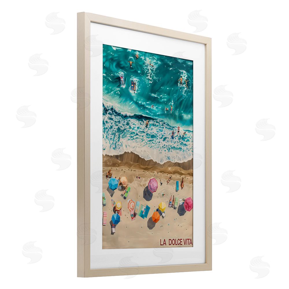 LSR Design Studio Family Beach Dolce Vita Birch Framed Print Under Glass Art