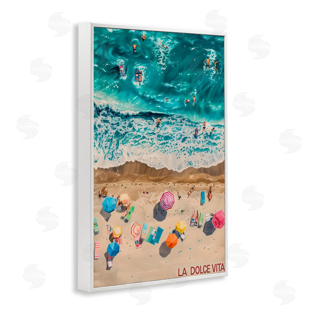 LSR Design Studio Family Beach Dolce Vita White Frame Giclee Art Print