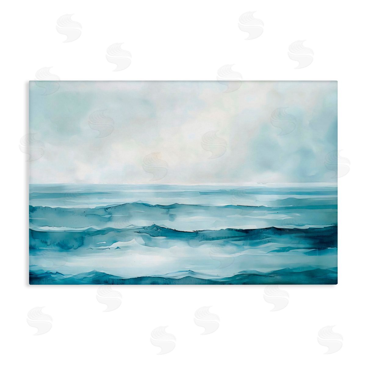 LSR Design Studio Watercolor Moody Waves Canvas Wall Art Print