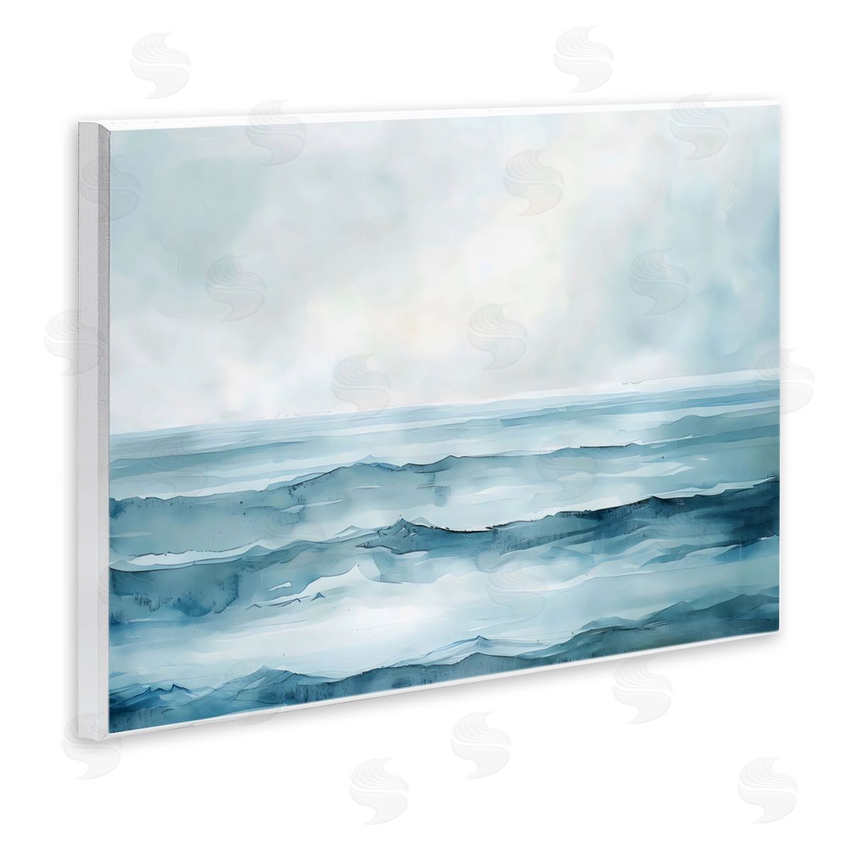 LSR Design Studio Watercolor Moody Waves Wall Plaque Art Print
