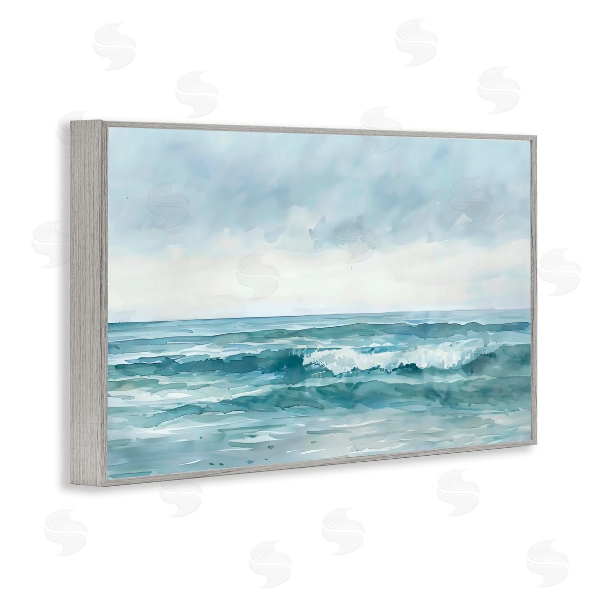 LSR Design Studio Dramatic Moody Shore Gray Framed Giclee Art Print