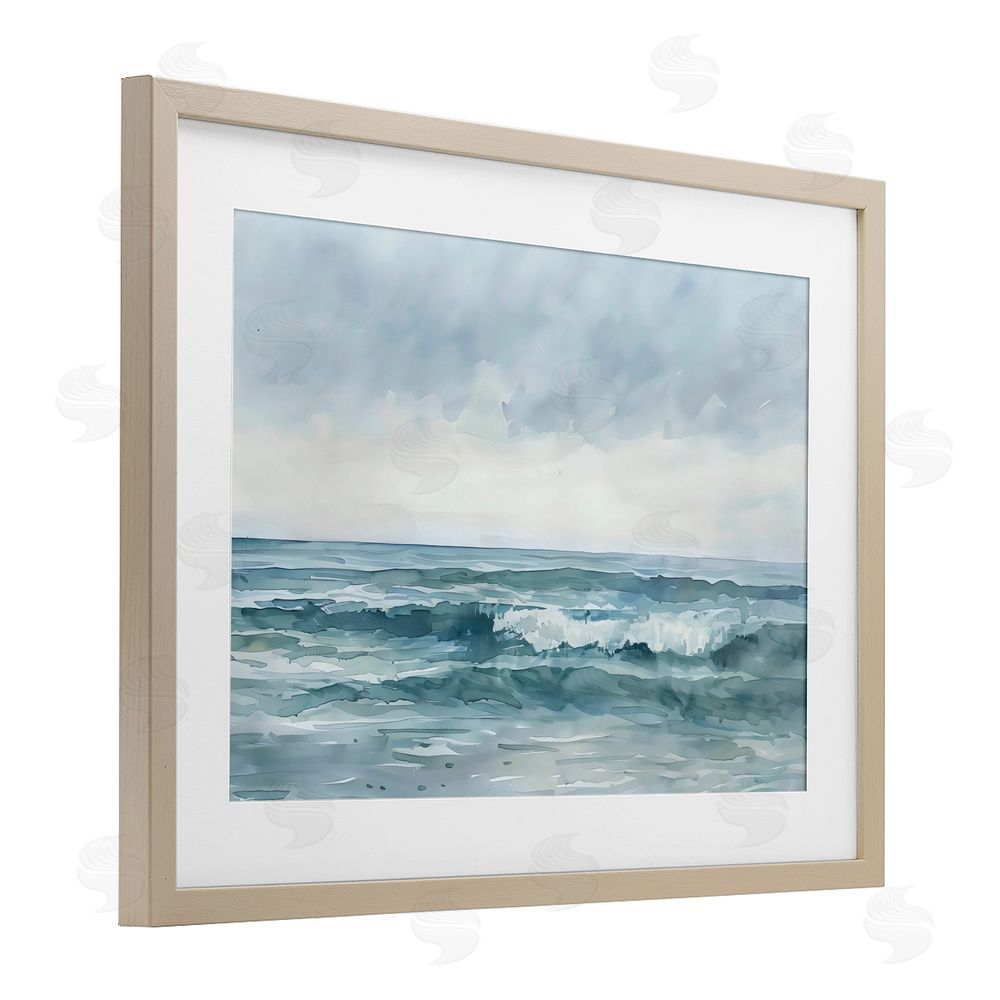 LSR Design Studio Dramatic Moody Shore Birch Framed Print Under Glass Art