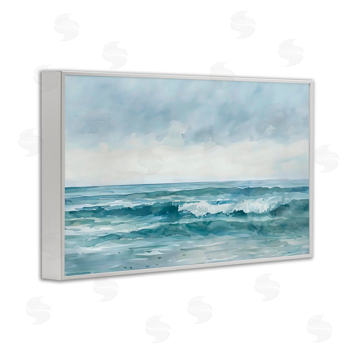 LSR Design Studio Dramatic Moody Shore White Frame Giclee Art Print