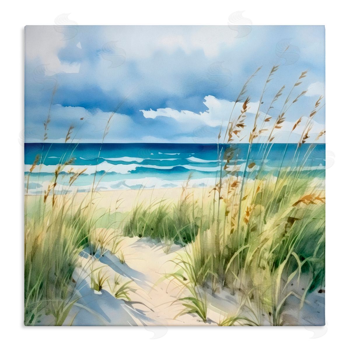 LSR Design Studio Serene Coast with Windblown Breeze Canvas Wall Art Print