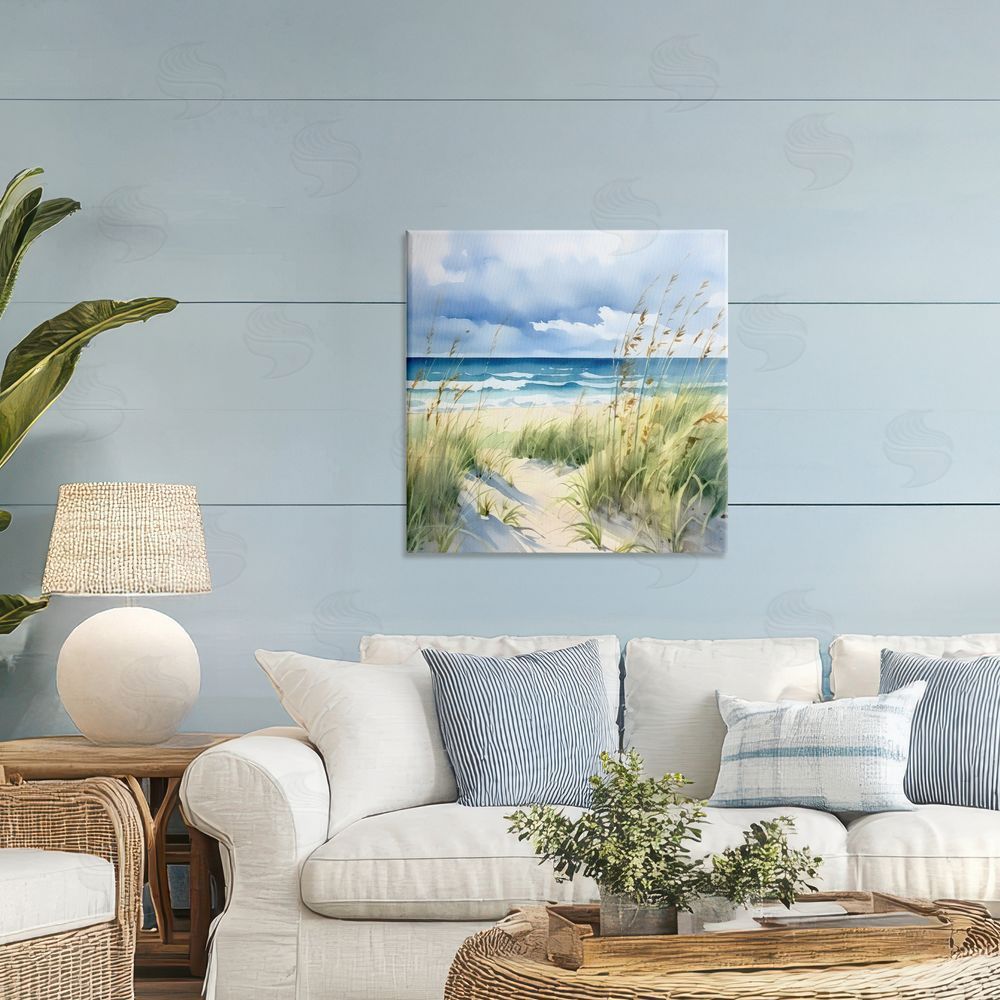 LSR Design Studio Serene Coast with Windblown Breeze Printed Wall Art in Room