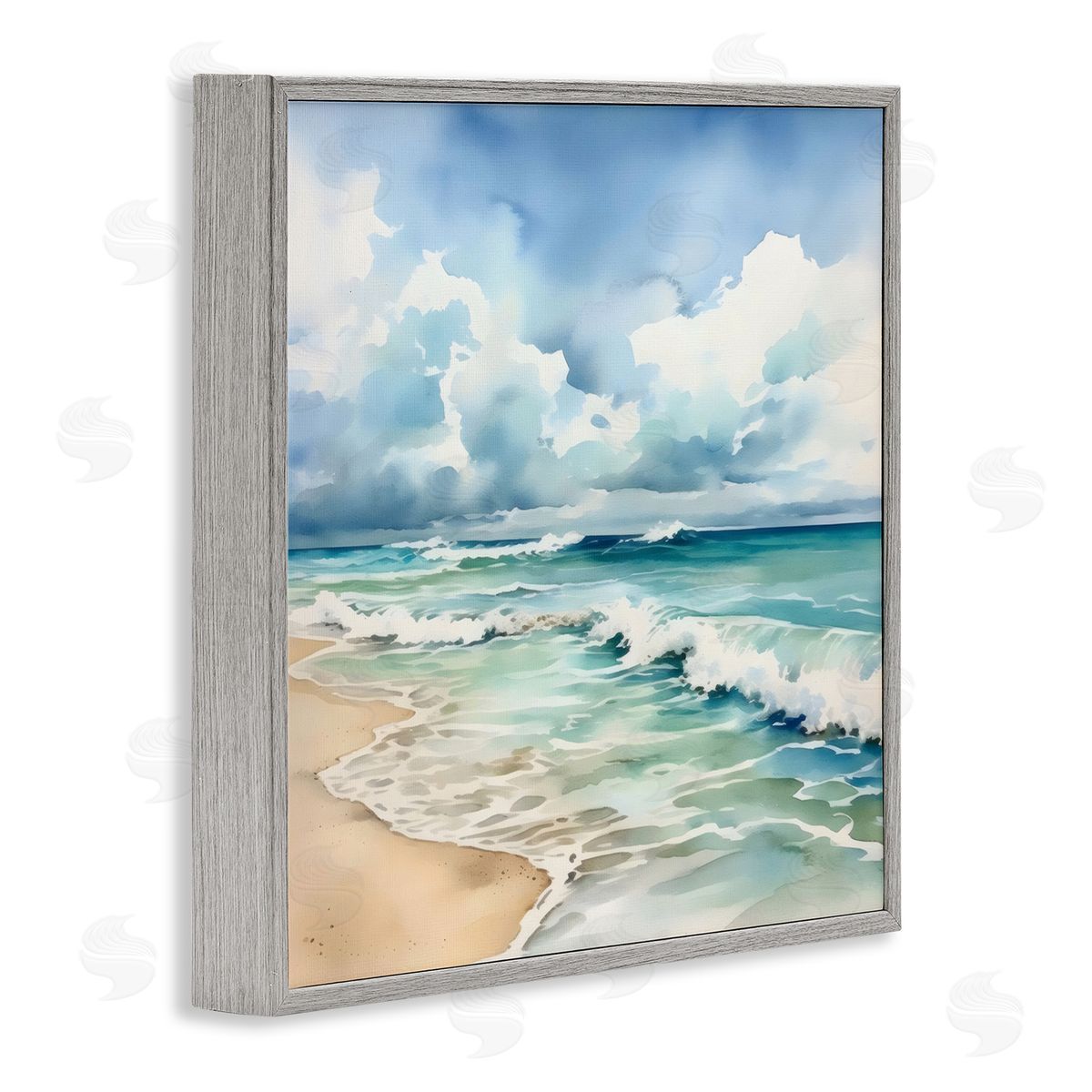 LSR Design Studio Sun Bleached Serene Coast Gray Framed Giclee Art Print