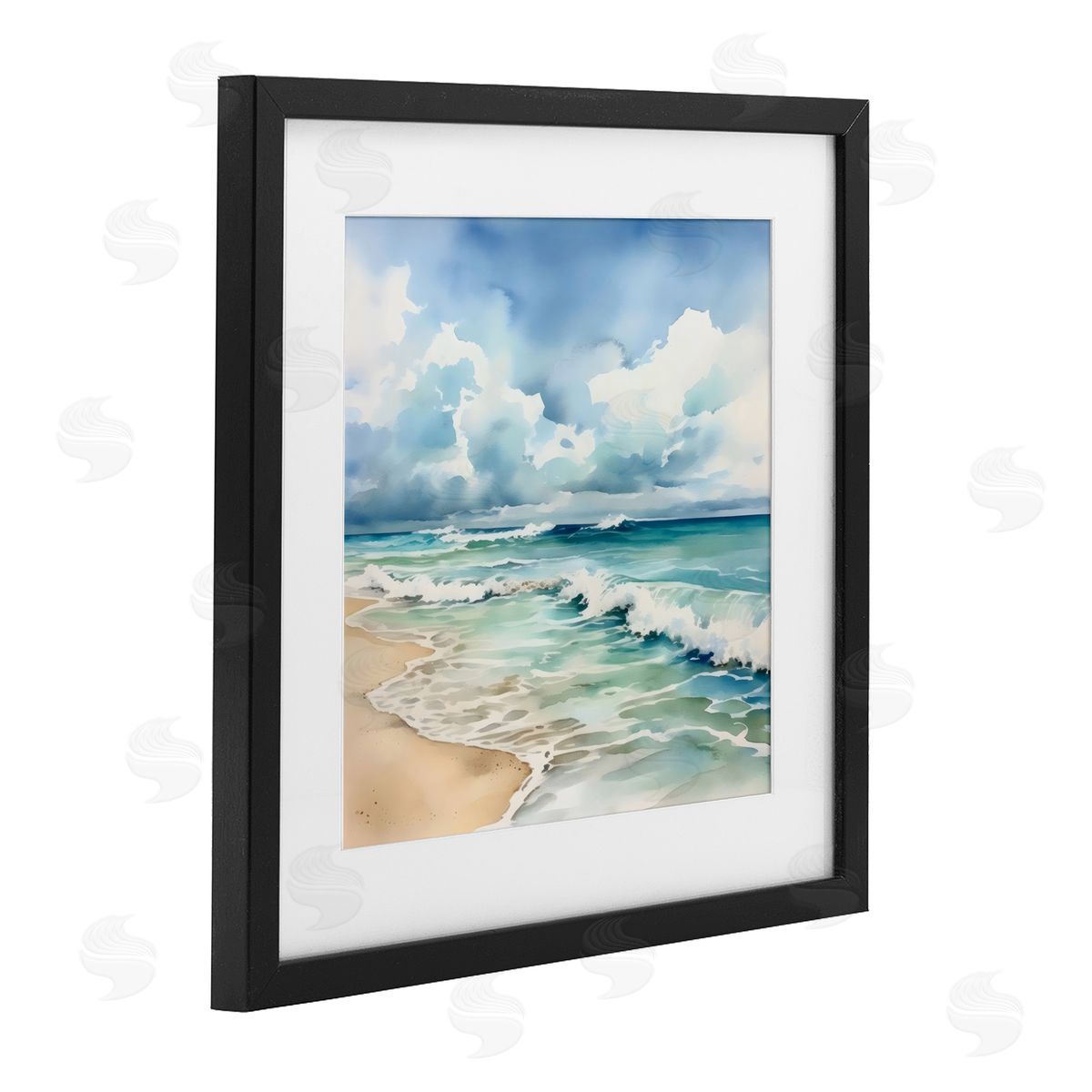 LSR Design Studio Sun Bleached Serene Coast Black Framed Print Under Glass Art