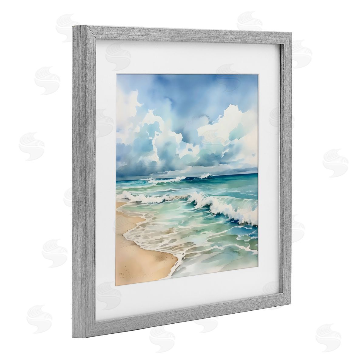 LSR Design Studio Sun Bleached Serene Coast Gray Framed Print Under Glass Art