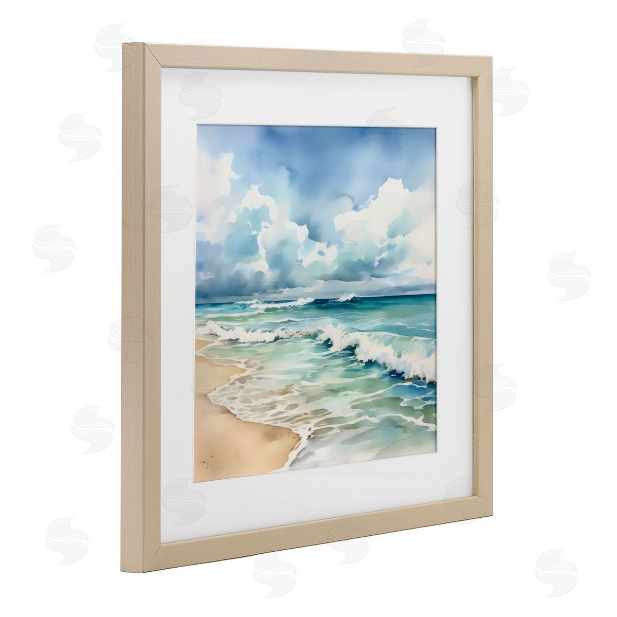 LSR Design Studio Sun Bleached Serene Coast Birch Framed Print Under Glass Art