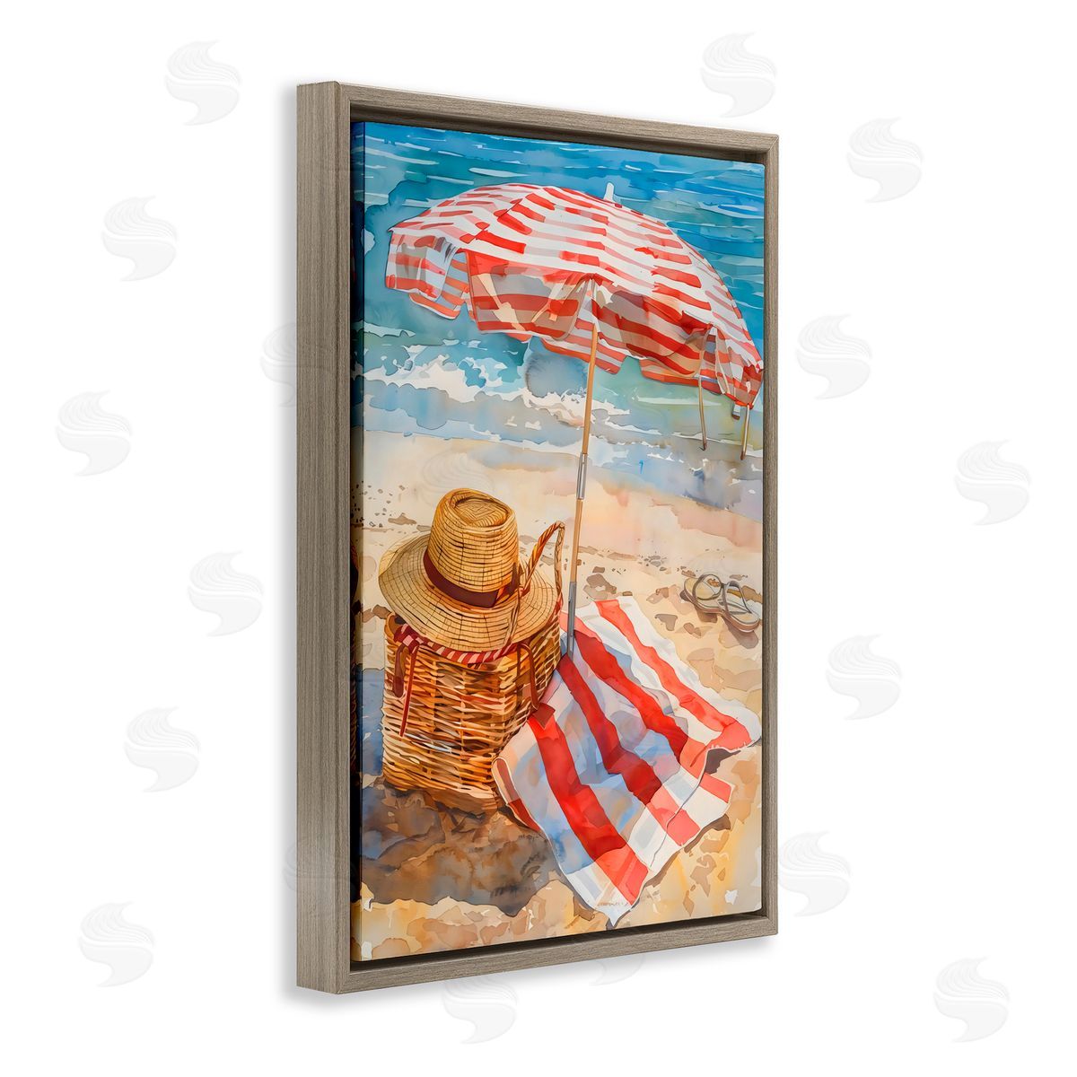 LSR Design Studio Classic Beach Vibe Brown Floating Frame Canvas Art Print