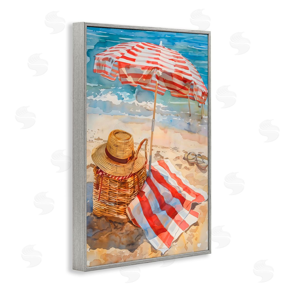 LSR Design Studio Classic Beach Vibe Gray Framed Giclee Art Print