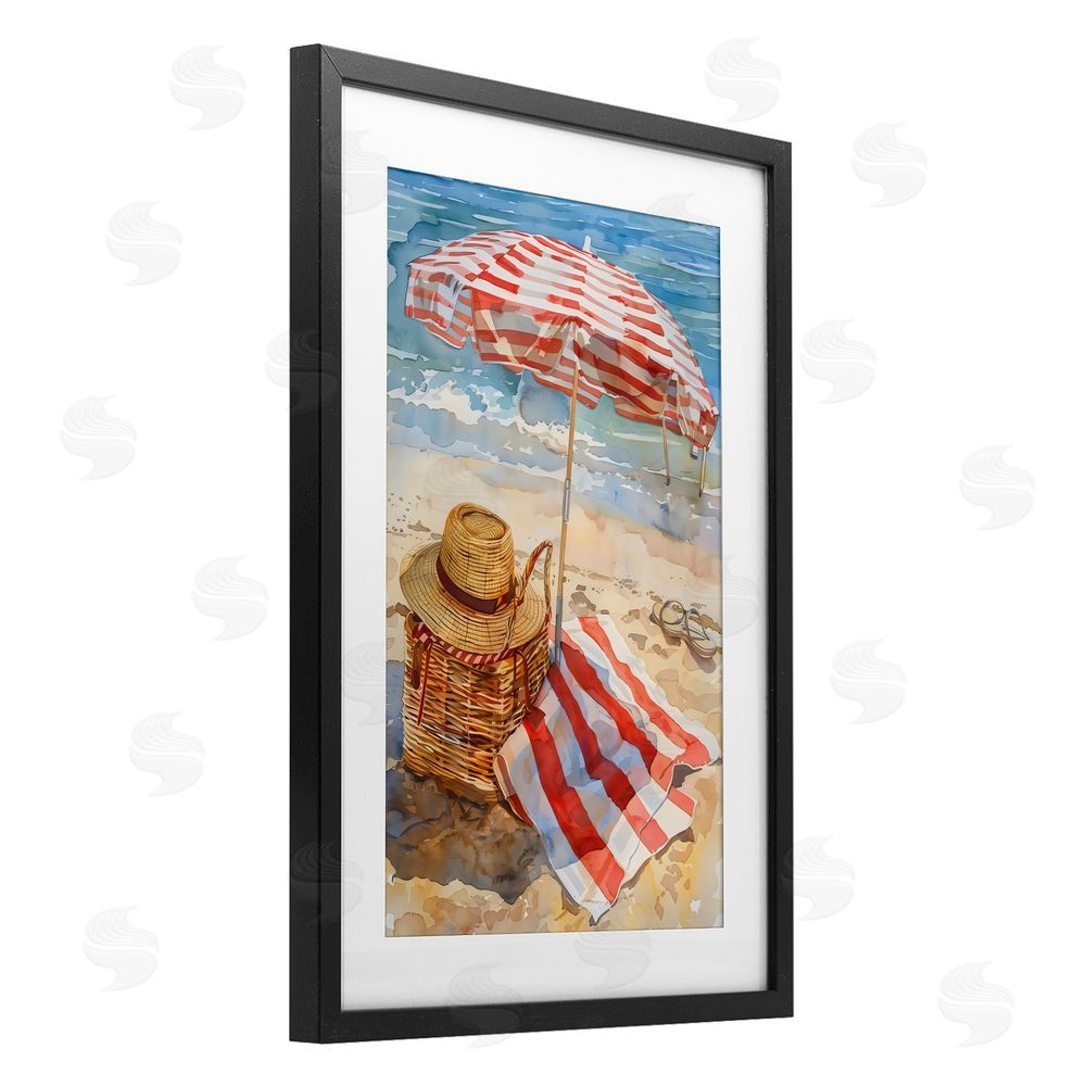 LSR Design Studio Classic Beach Vibe Black Framed Print Under Glass Art