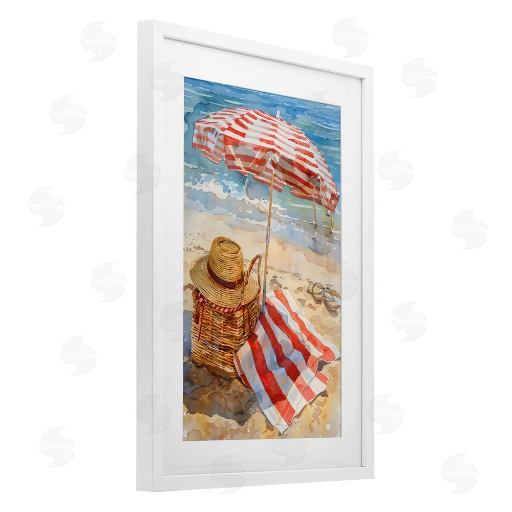 LSR Design Studio Classic Beach Vibe White Framed Print Under Glass Art