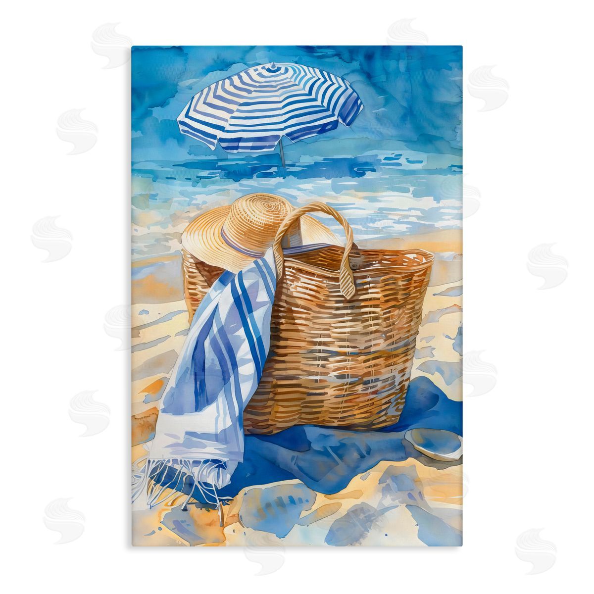 LSR Design Studio Beach Basket Essentials Canvas Wall Art Print