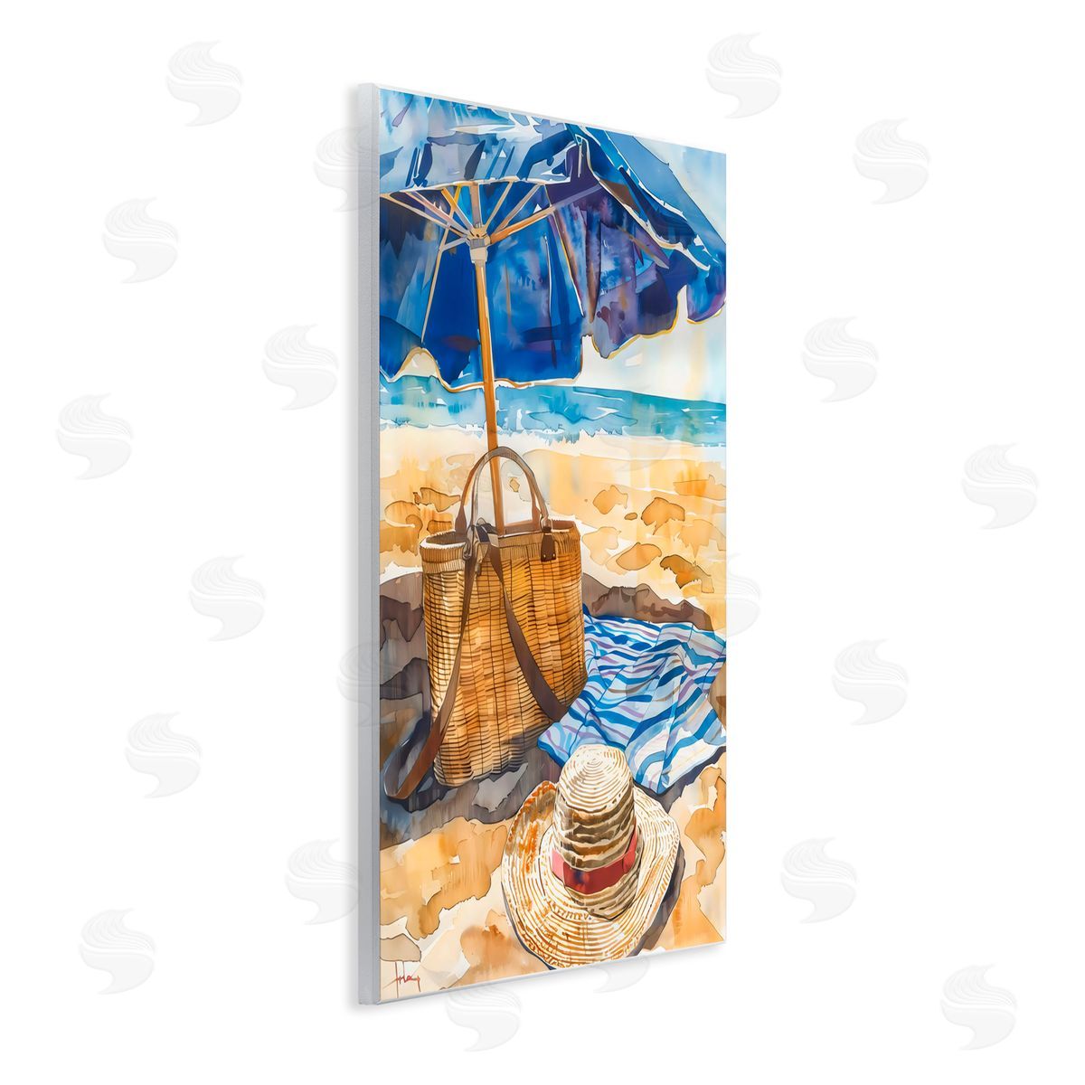 LSR Design Studio Coast Of Watercolor Beach Wall Plaque Art Print