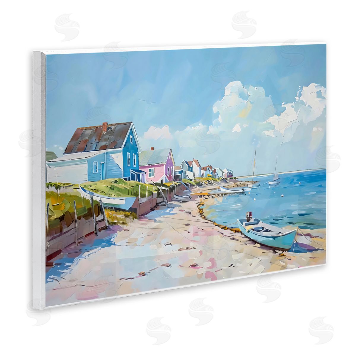 LSR Design Studio Coastal Beachside Cabanas Wall Plaque Art Print