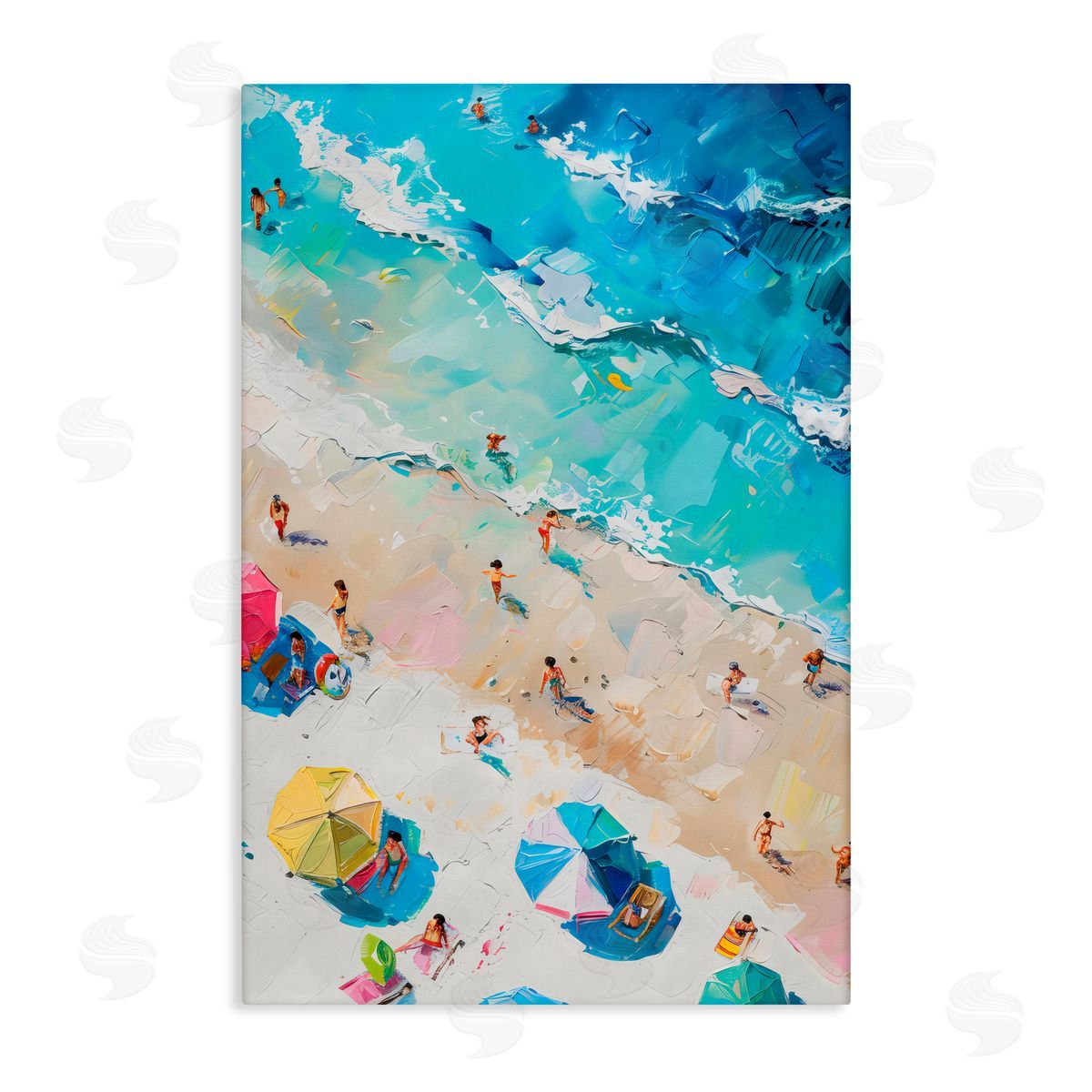 LSR Design Studio Family Beach Fun Day Canvas Wall Art Print
