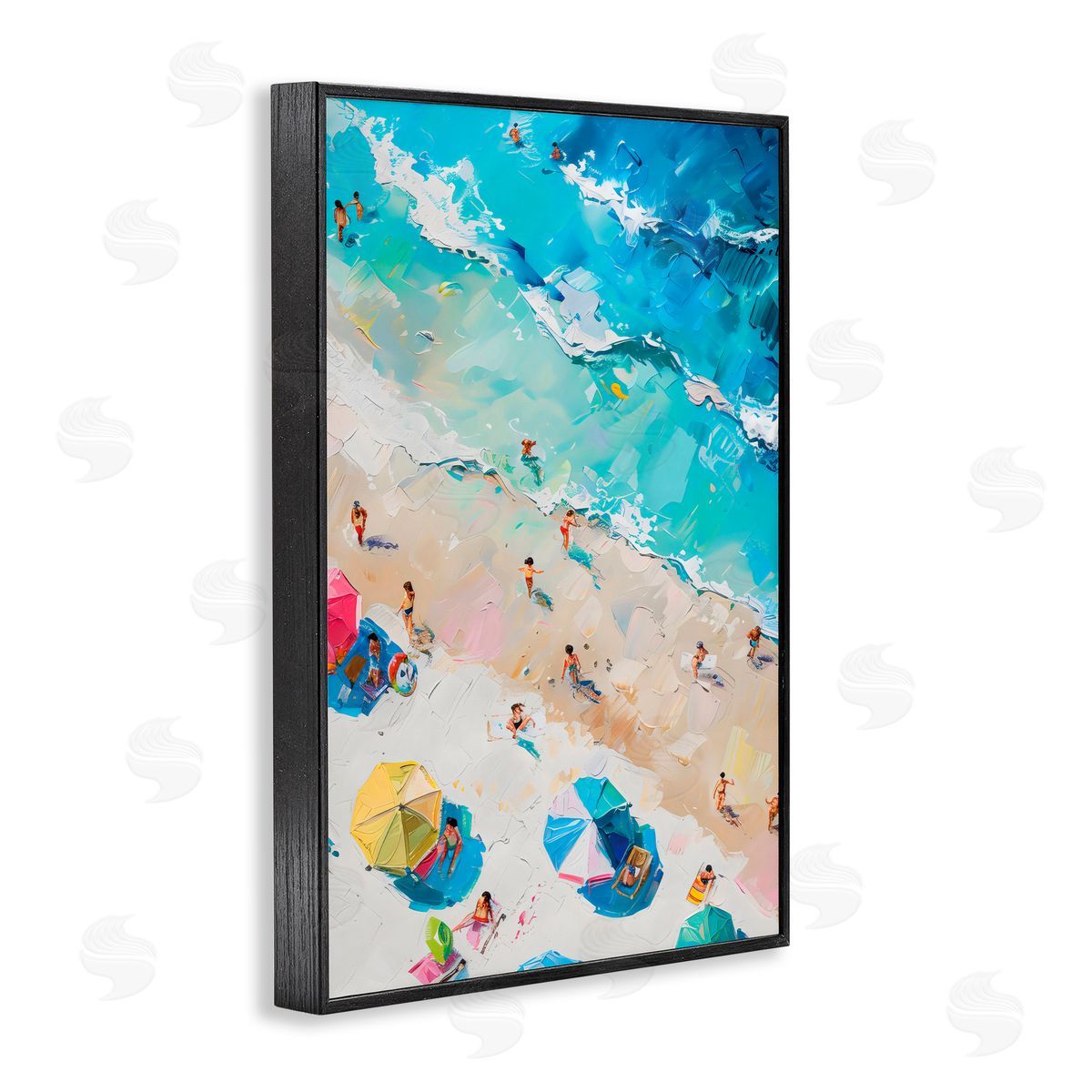 LSR Design Studio Family Beach Fun Day Black Framed Giclee Art Print
