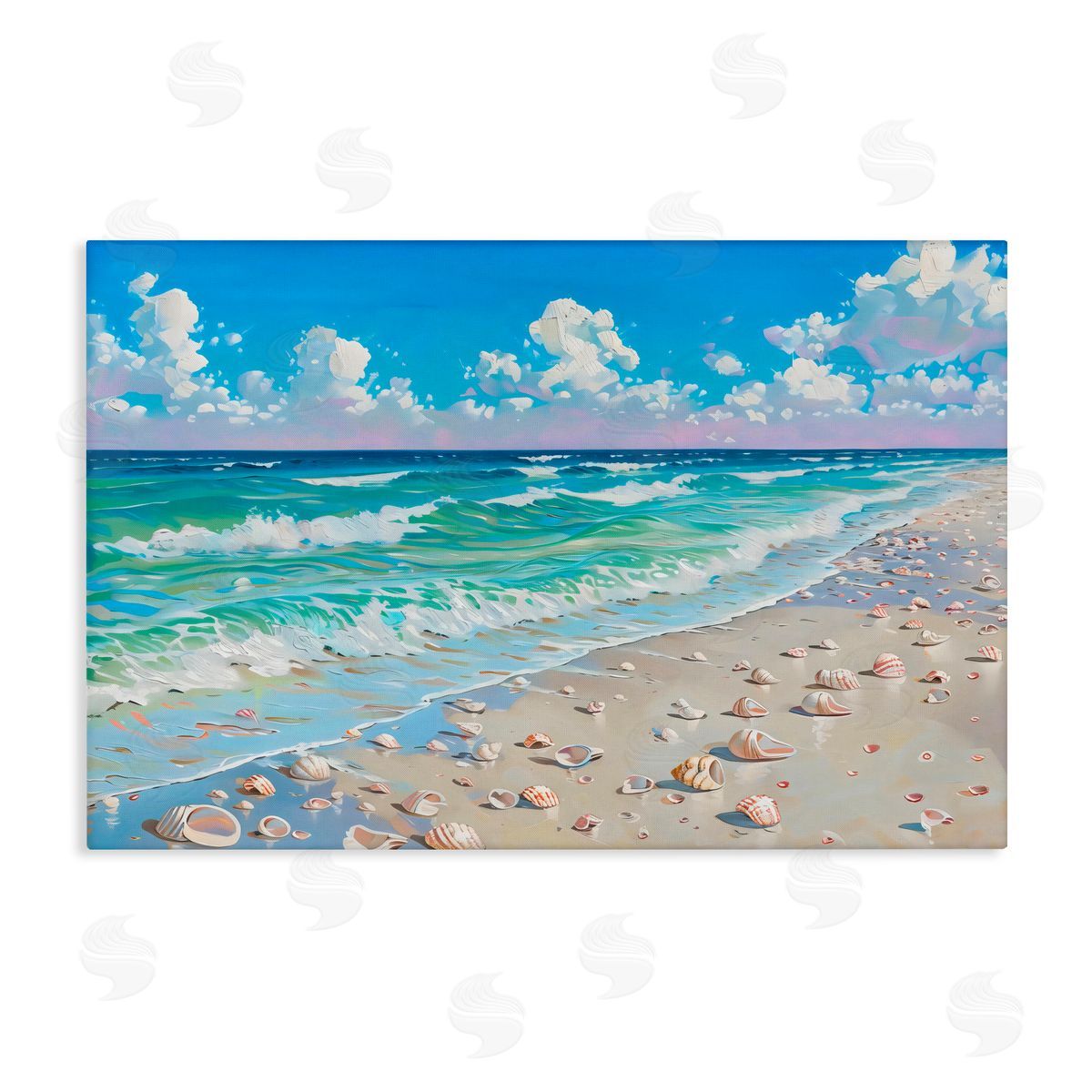 LSR Design Studio Shells Awash on Shore Canvas Wall Art Print
