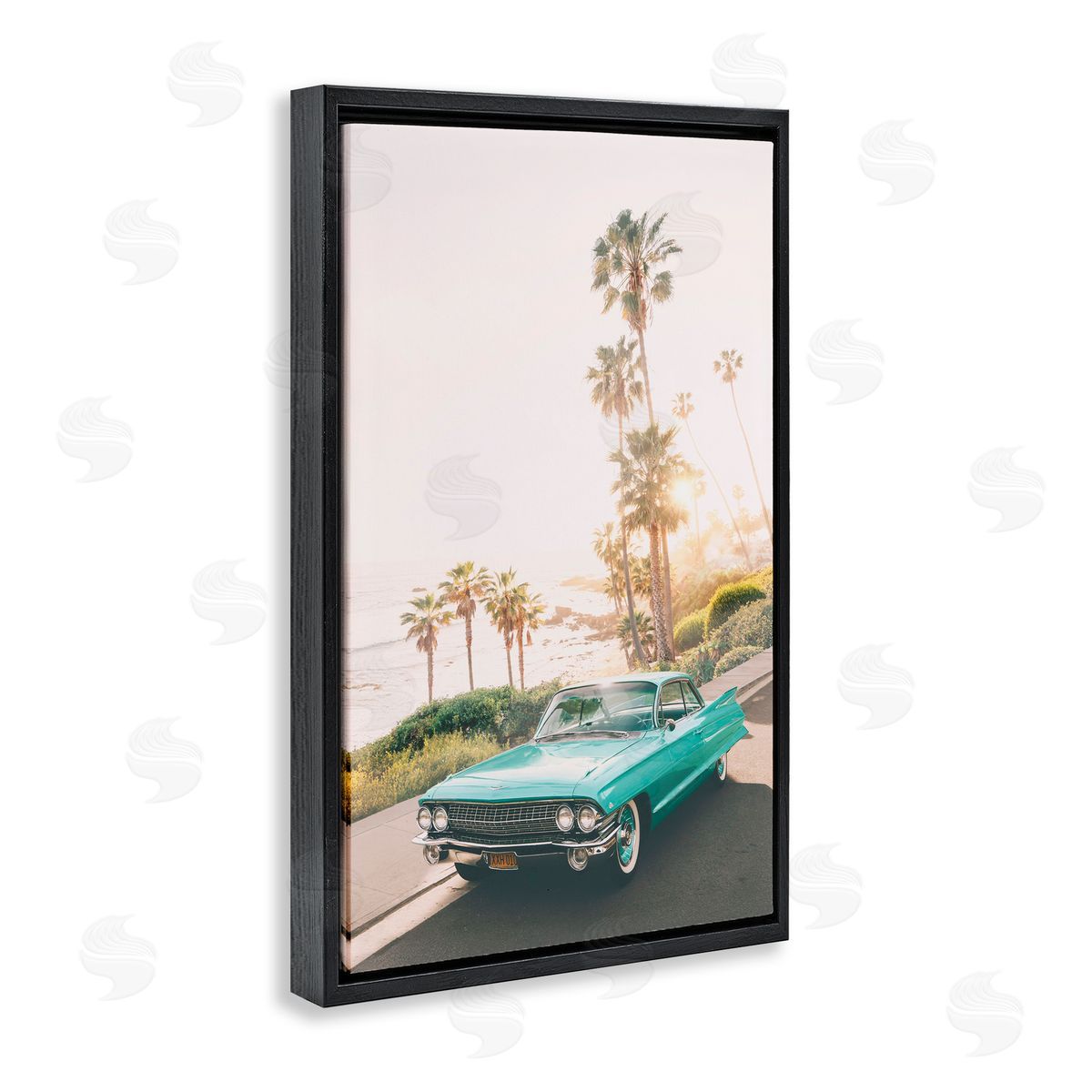 Sisi and Seb Sunlit Malibu Classic Black Floating Frame Canvas Wall Art Print