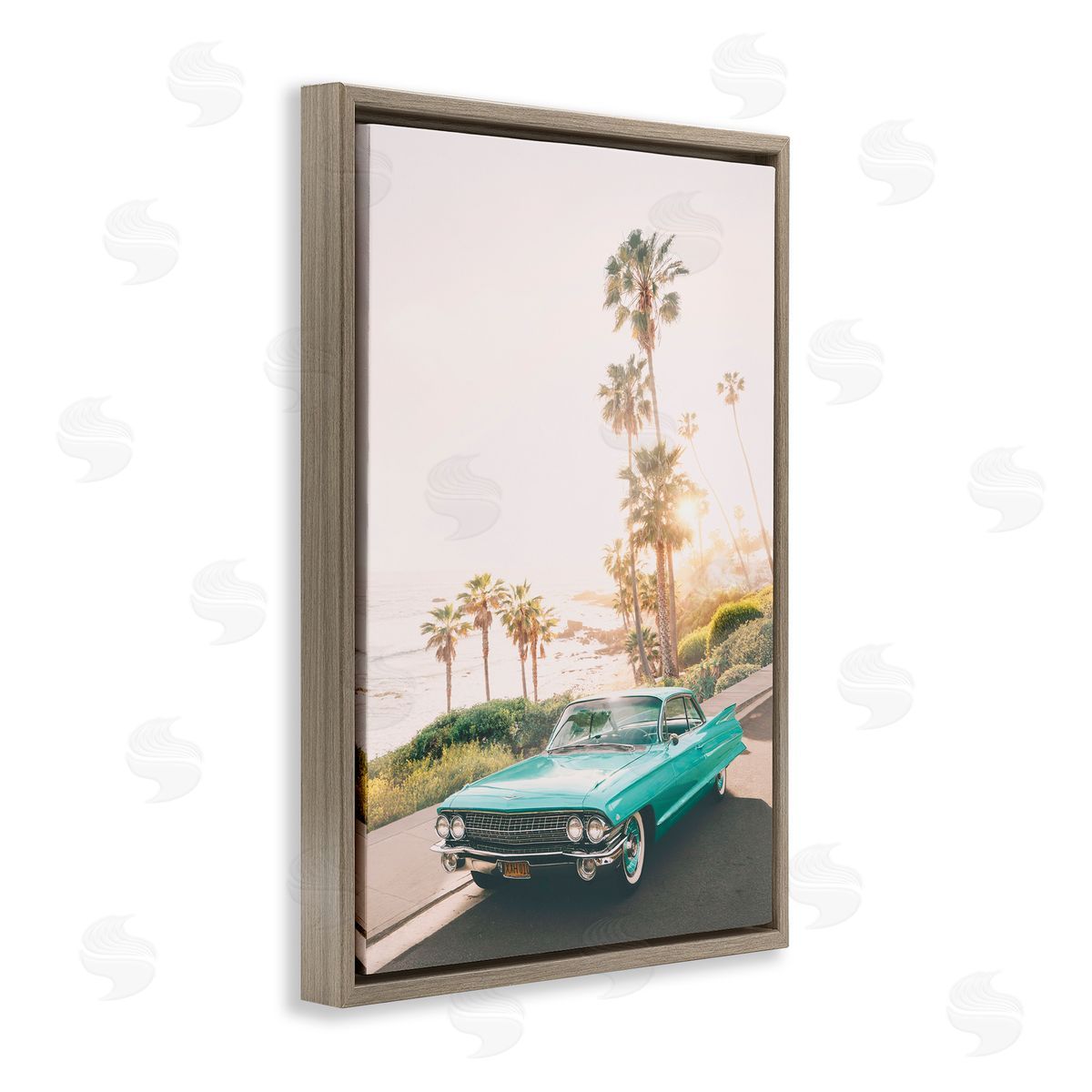Sisi and Seb Sunlit Malibu Classic Brown Floating Frame Canvas Art Print